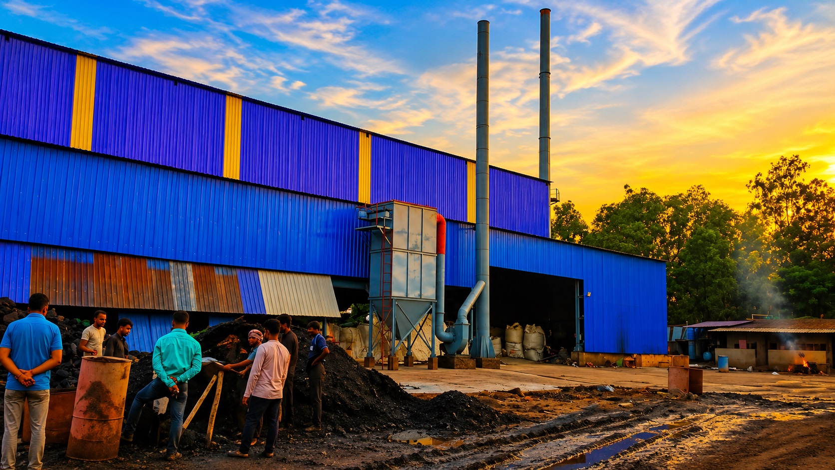 Plant facility and raw material yard